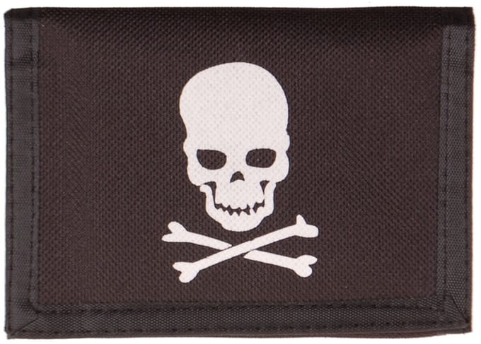 Portemonnee zwart met skull and crossbones