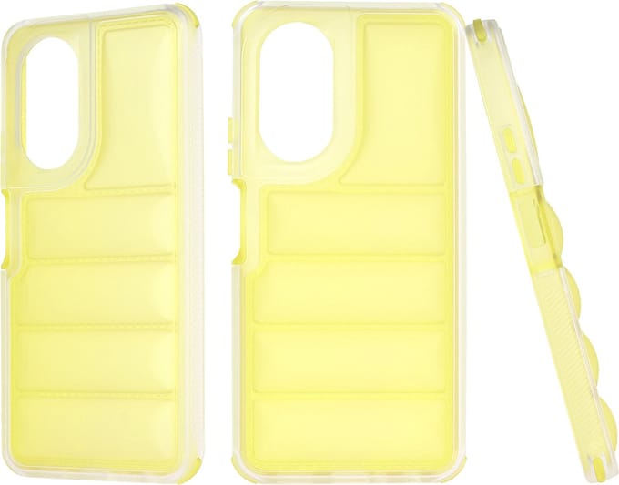 Hoesje geschikt voor Oppo A58 4G - Techsuit Wave Shield Shockproof Hard Case Back Cover - Geel