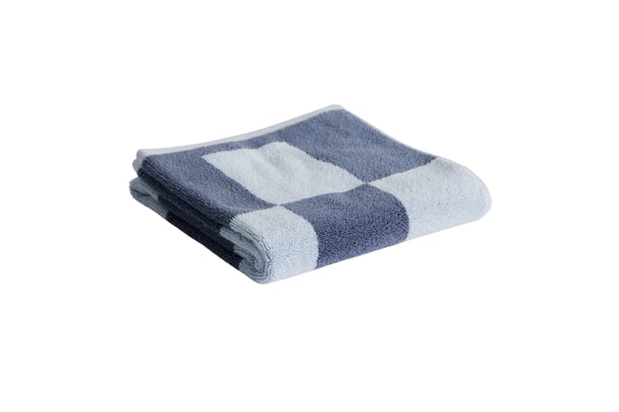 HAY Check Handdoek - steel blue - 50 x 90 cm