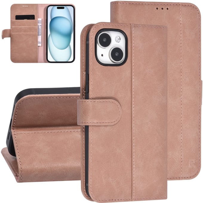 UNIQ Accessory Back Cover - iPhone 15 & 14 Plus - Rose Gold - 360° Bescherming - Pasjeshouder