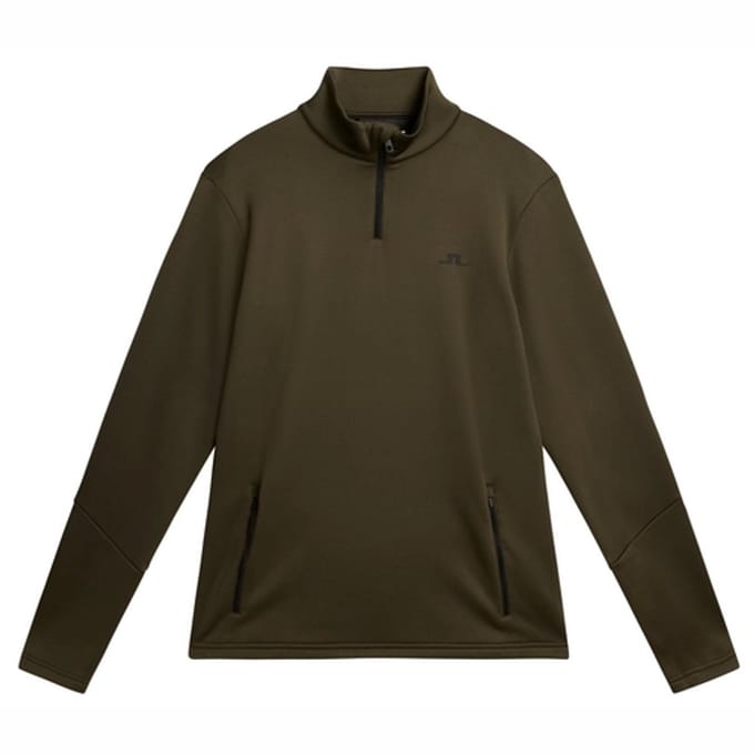 Skipully J.Lindeberg Men Aerial 1/4 Zip Midlayer Forest Green-XL
