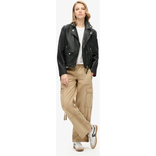 Superdry Elastische Vintage Cargobroek met Lage Taille Bruin Grootte: 36