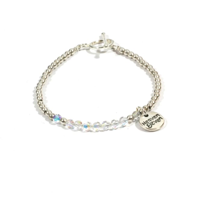 Heaven Eleven - dames armband - Ibiza - Edelstaal RVS kralen 4mm - swarovski elements - 18cm