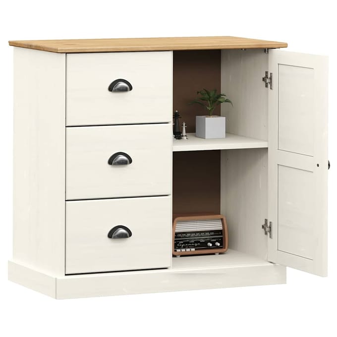 vidaXL - Dressoir - met - lades - VIGO - 78x40x75 - cm - massief - grenenhout - wit
