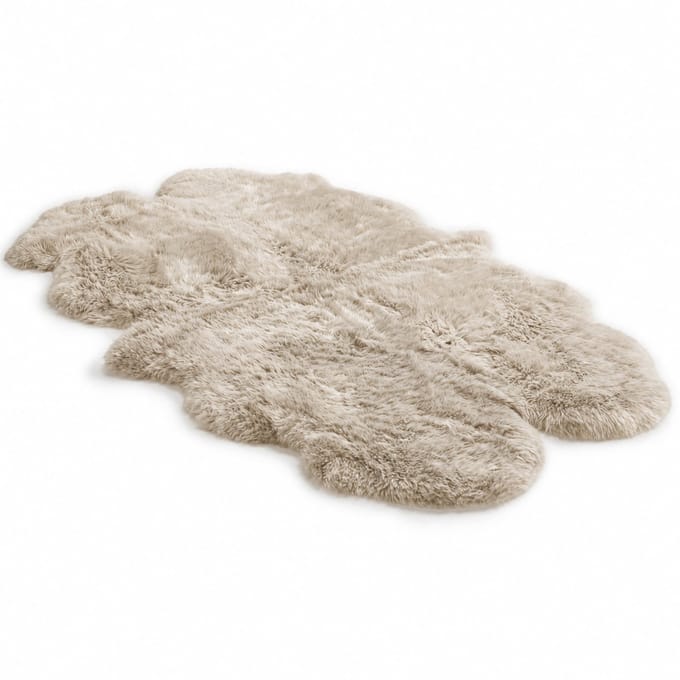 Echte schapenvacht crème quad Natuurlijke Fluffy Silky Soft Real Wollen Tapijt