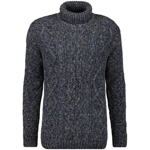 Ragman Trui Col Cable Design Pullover Donker Blauw-Grijs / male