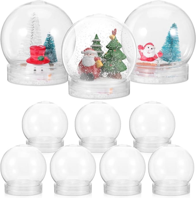 20 Stuks Duidelijke Plastic Sneeuwbollen voor DIY Creaties en Thuisdecoratie van Glas