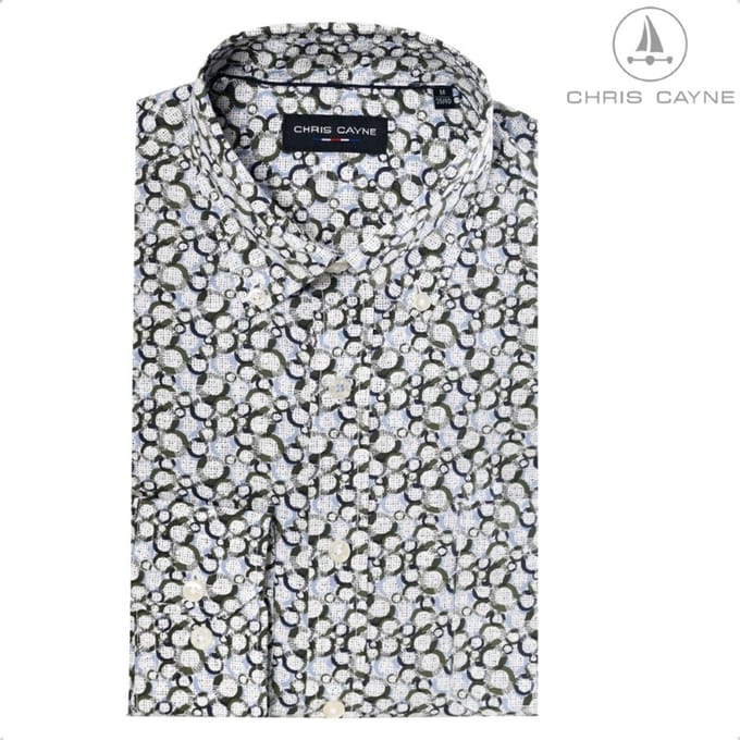 Blouse 1235 army print LM Chris Cayne - maat M