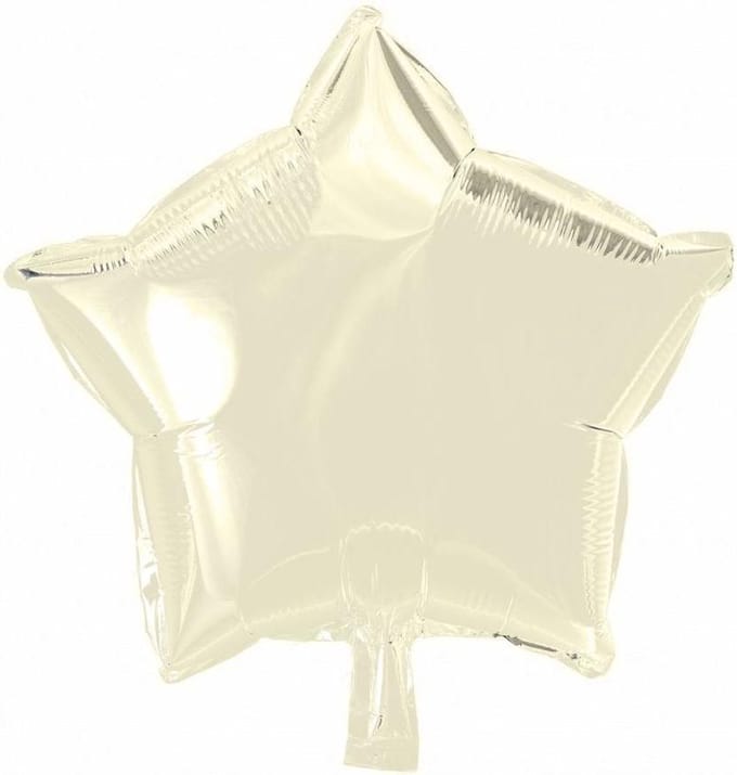 Folieballon ster ivory 45 cm.