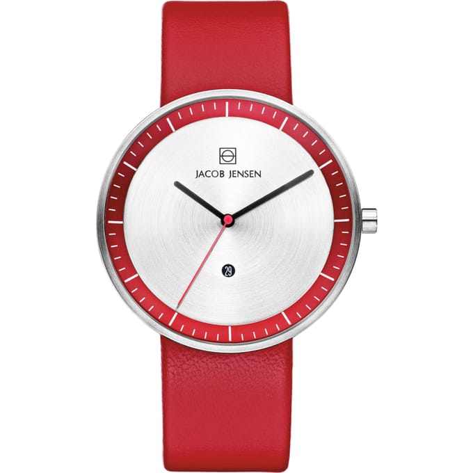 Jacob Jensen 273 horloge heren - rood - edelstaal