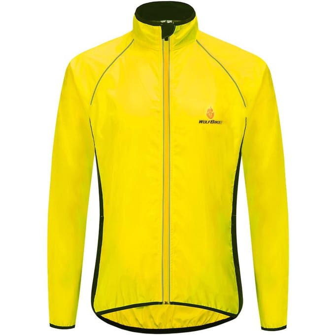 Herenfietsjack Winddicht Waterbestendig Fiets Jersey Tops XXL geel