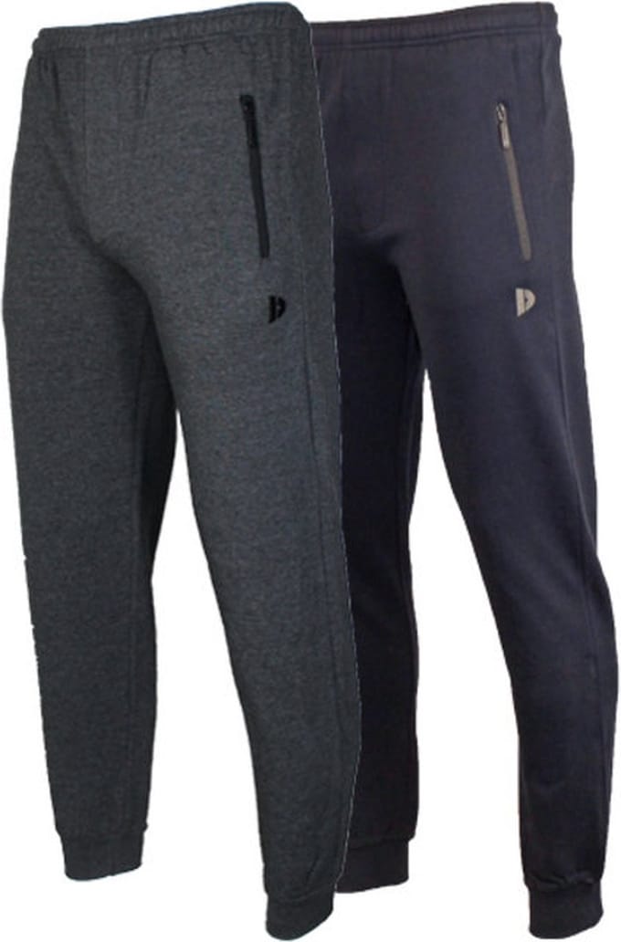 2-Pack Donnay - Joggingbroek met elastiek (Jack) - Sportbroek - Heren - Charcoal/Navy (1397) - maat M