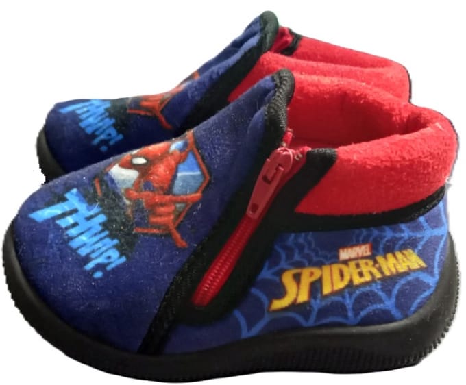 Spiderman pantoffels - sloffen - rits - rubberen zool - maat 21