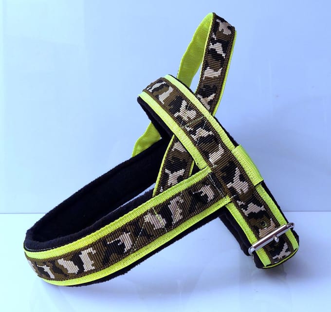 T tuig neon geel camouflage groen anti trek hondentuig