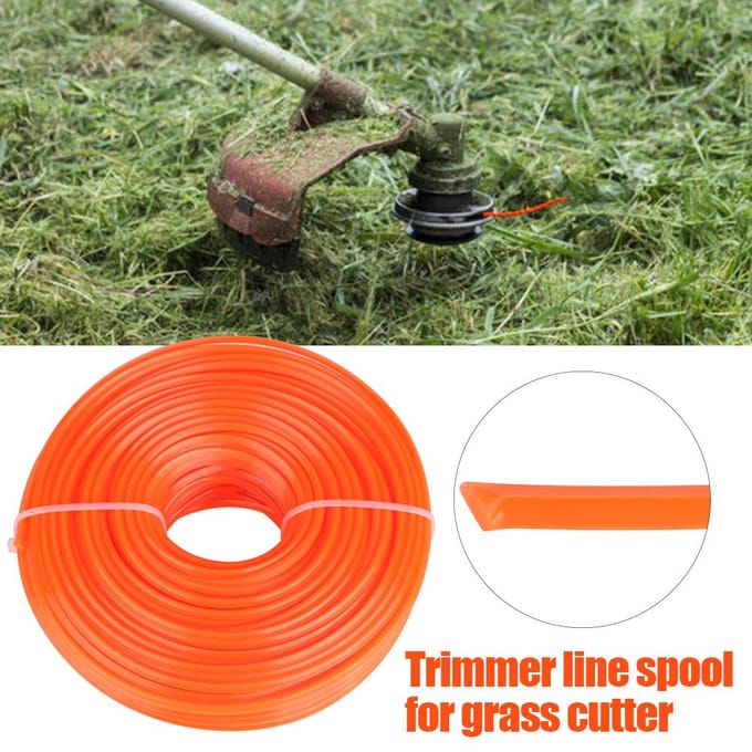 Cordon Trimmer Nylon Fil Carré 3mm Cordeau pour Coupe-bordure à Essence 50m
