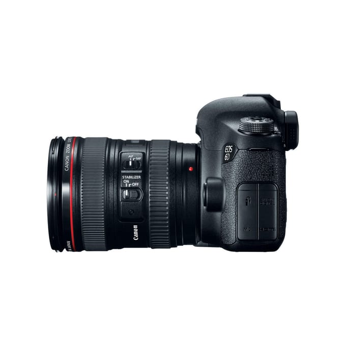 Canon EOS 6D Full Frame DSLR Camera + EF 24-105mm f/4L IS USM Zoomlens zwart
