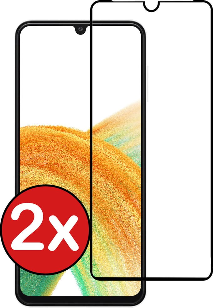 Screenprotector - 2 Stuks - Geschikt voor Samsung Galaxy A33 - Full Cover - Beschermglas - Gehard Glas - Tempered Glass - Screen Protector