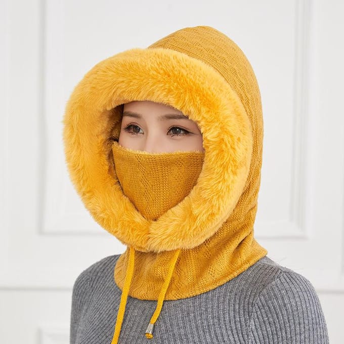 Dames Winter Plus Fluweel Dikke Winddichte Muts Gebreide Wollen Muts Sjaal Eén roze