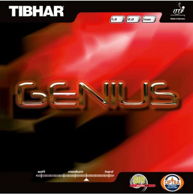 Tibhar Genius - Rood - Max - Tafeltennis Rubbers