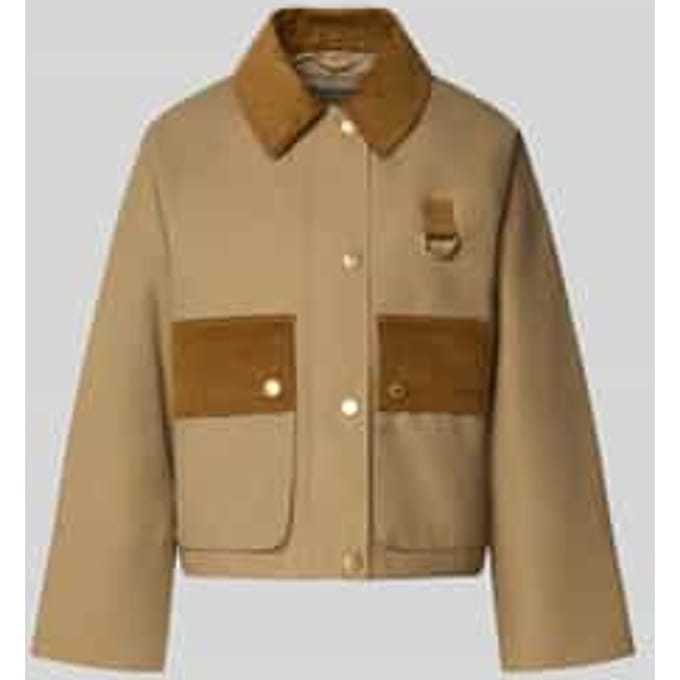 Relaxed-fit jack van katoenmix met corduroy kraag, model 'PHOEBE'