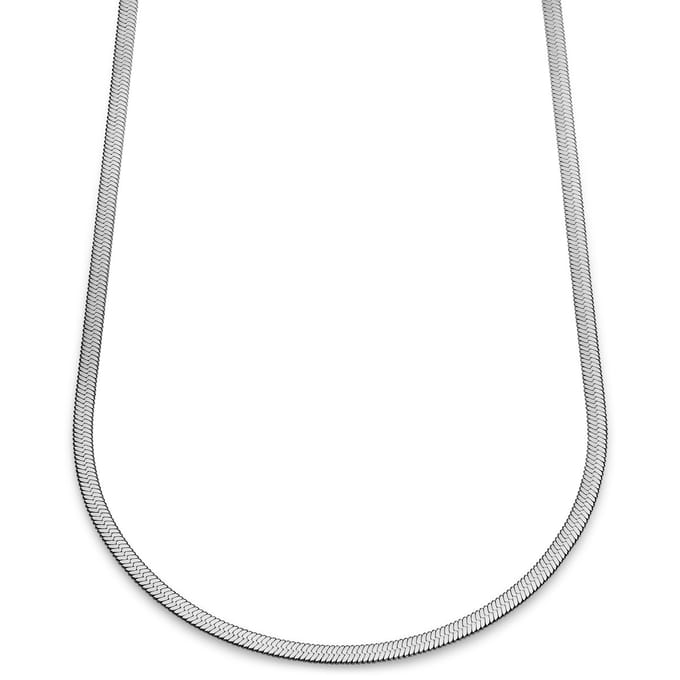 Essentials | 4 mm Zilverkleurige Ketting met Visgraatschakels