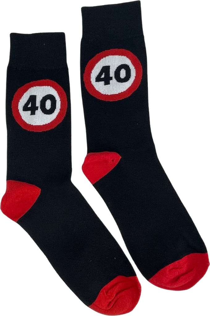 Sokken 40 Jaar – Grappige Verjaardag Versiering & Cadeau – Maat 42-46 – 3BMT®