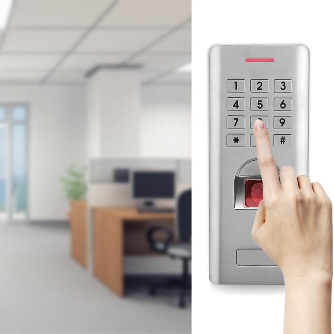 IP66 Waterdichte Biometrische Vingerafdruk Wachtwoord Toegangscontrole Machine Wiegand 26 Deur Controller gray