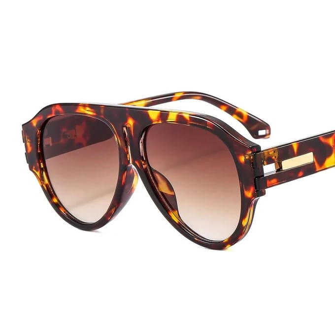 Hipster Beroemdheid Luxe Piloot Zonnebril Verloop Zonnebril Vrouwen Mannen Groot Groot Frame Vrouwelijk Dik Oversized Zonnebrillen