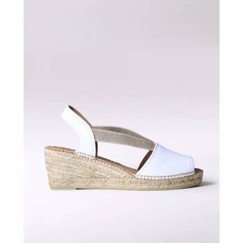 TEIDE-P | Leren espadrille met spitse neus en middelhoge sleehak - WIT, 36