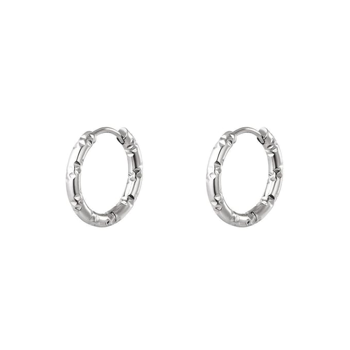 Oorbellen van roestvrij staal - Yehwang - Oorringen - One size - Zilver