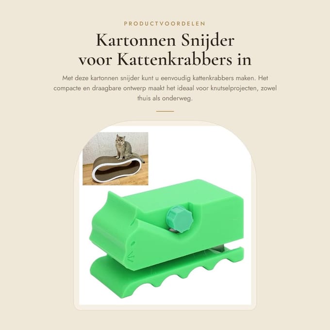Dailygoods - Kartonnen Snijder voor Kattenkrabbers in Groen