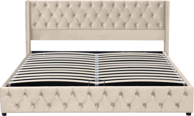 Boxspring - 180x200cm - Fluweel - Opberg