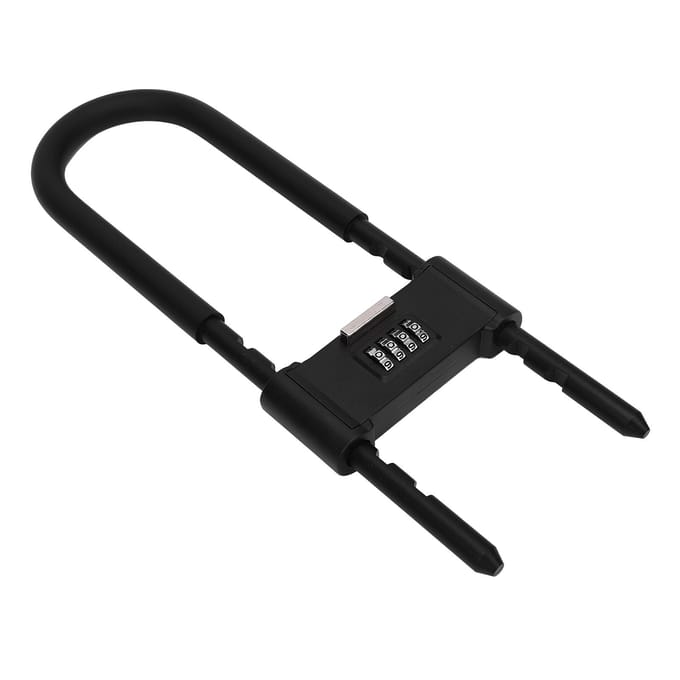 Cadenas à combinaison à 4 chiffres Robuste 160 280mm Réglable en forme de U Serrure à code de sécurité pour vélos Portail Abri Clôture black