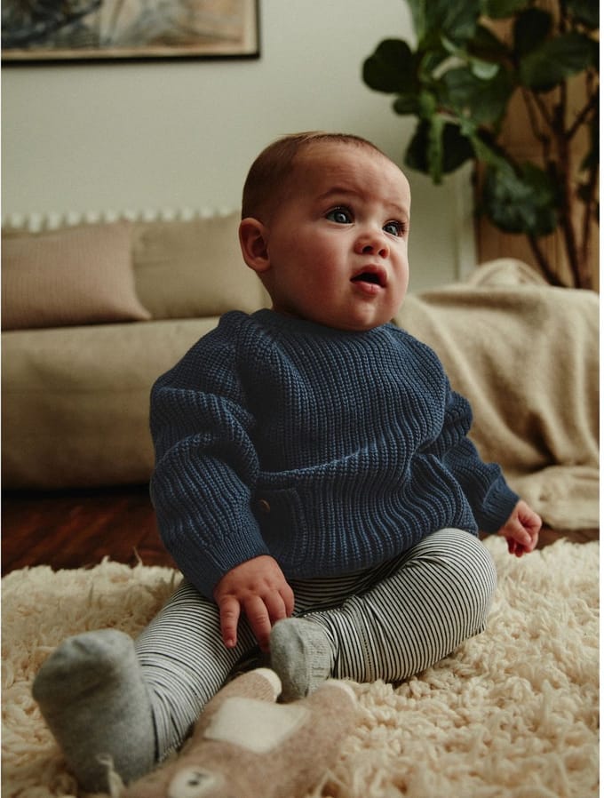 Next - Jongens - Babyset met gebreide trui en legging - Blauw