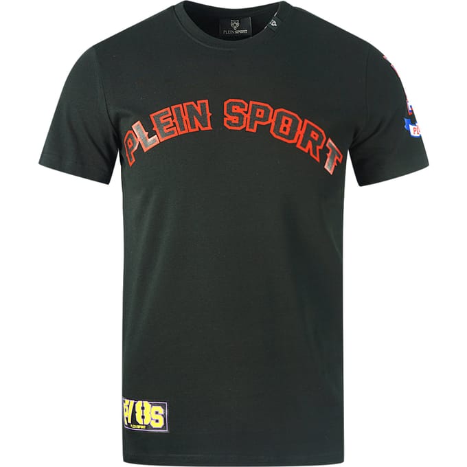 Plein Sport Multi Logo Zwarte T-Shirt