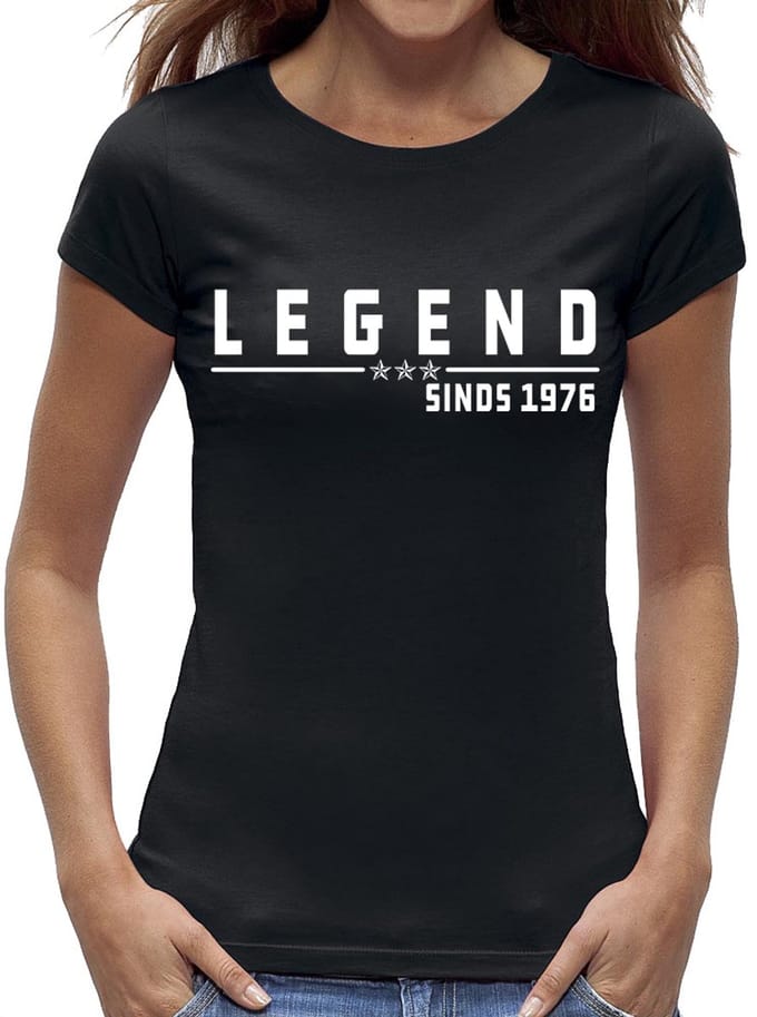 Legend Sarah 50 jaar T-shirt / kado tip / dames maat S / cadeau / vrouw / 1976
