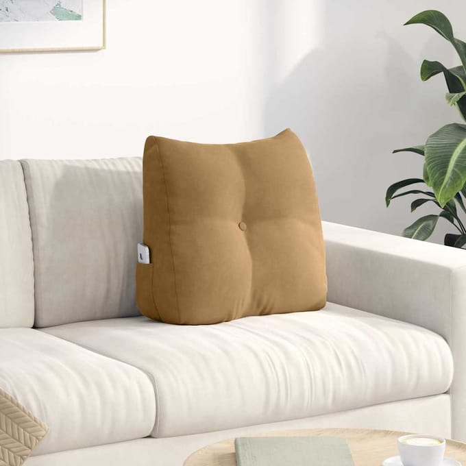 vidaXL - Rugkussen - Bruin - 45 - x - 24 - x - 50 - cm - Fluweel