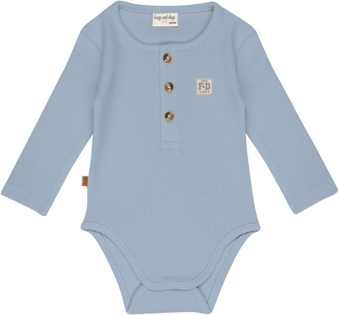 Frogs and Dogs - Waffle Romper LS | Forever Blue - Katoen - Maat 68