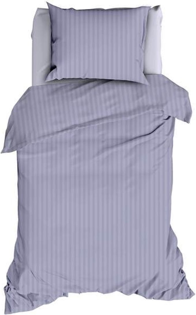 Satin d'Or Satijnstreep Dekbedovertrek - Eenpersoons - 140x200/220 cm - Lilac