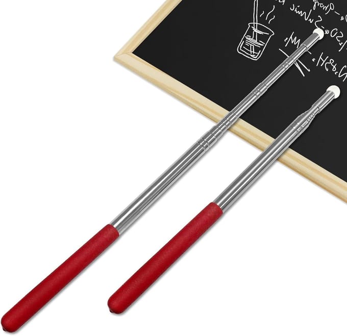 Wijsstok Uitschuifbaar - Telescopische Pointer - Presentaties Geven - Roestvrij Staal - 120 cm - Rood