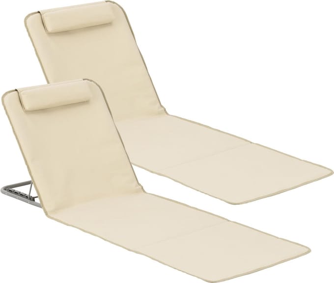 Strandmat Donostia met rugleuning set van 2 beige
