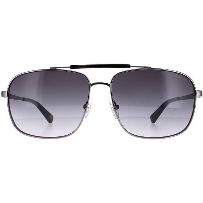Guess GU5210 08B glanzend gunmetal smoke gradient zonnebril