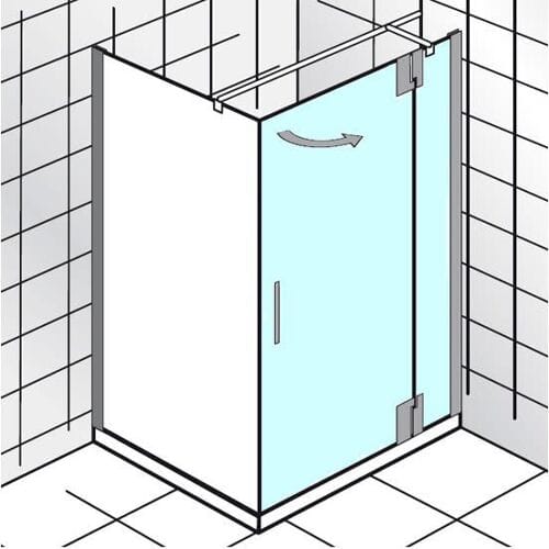 HSK K2P hinged door on side panel for side wall,75cm,right stop