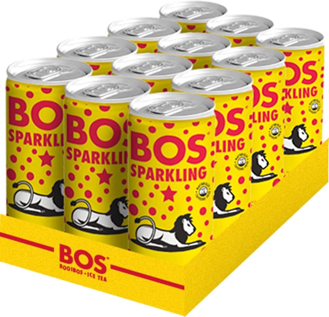 BOS Ice Tea - Sparkling Lemon - BIO - Rooibos - Tray 12 blikjes x 250ml