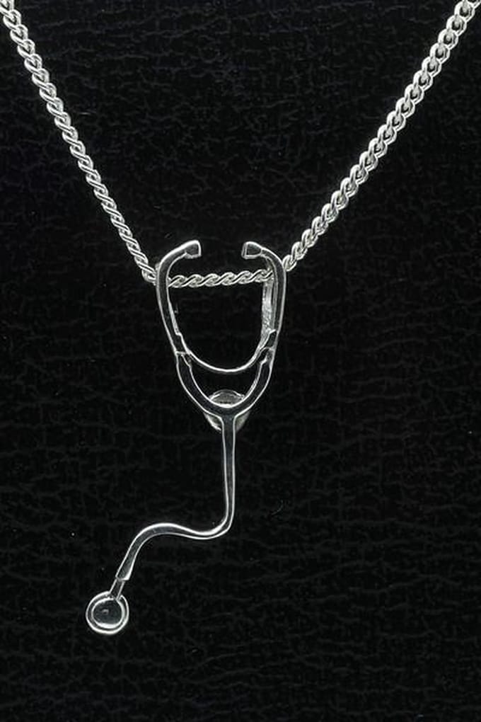 Zilveren Stethoscoop ketting hanger