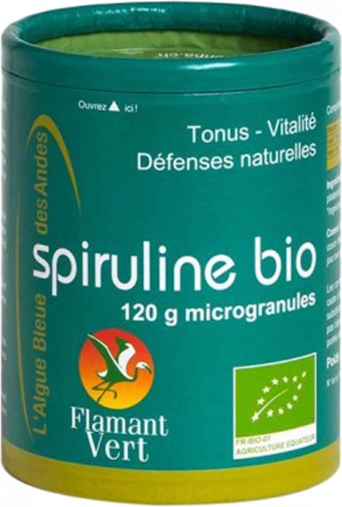 Flamant Vert Spirulina Biologische Microkorrels 120 Gram