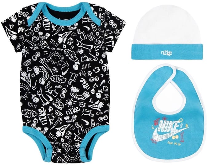 Nike 'Just Doodle It' 3-Piece Boxed - Trainingspak - Maat 74/80 - Baltic Blue / Blauw - Sportswear - Lifestyle - Kinder Trainingspak voor Jongens en Meisjes