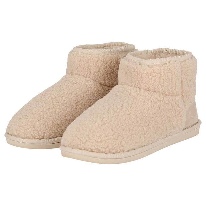 Apollo - Dames teddy pantoffels - Fake Fur voering - Offwhite - Maat 39/40 - Sloffen dames - Pantoffels dames - Pantoffels dames 39 - Pantoffels dames maat 40