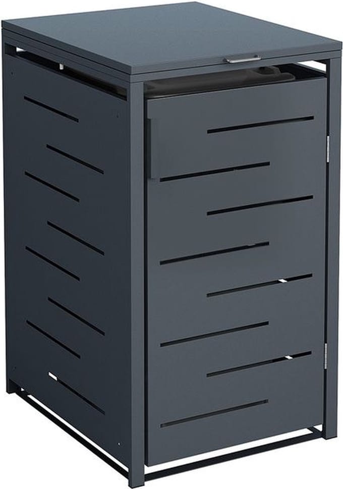 IVOL Kliko ombouw Antraciet Design 68x80x116 cm - Containerberging 1 container - RVS en Staal Containerombouw