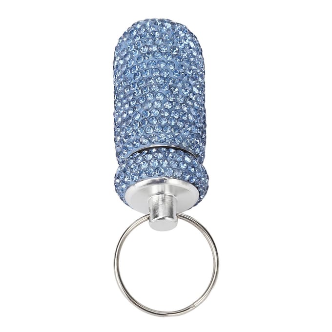 Lichtblauwe Strass Medicijnfles Container Aluminiumlegering Draagbare Capsules Opbergkoffer Doos gray